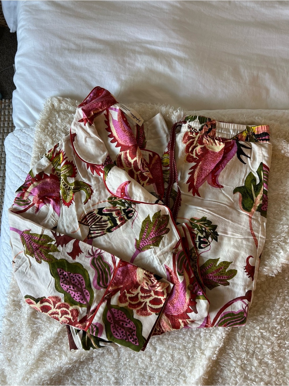 Raphael Balme for Anthropologie flannel pajama sleep set